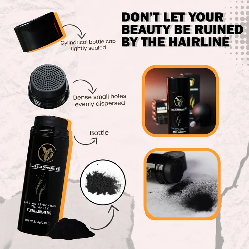 Yasbro 27.5g Hair Building Fibres – 100% Keratin Formula – Instantly Fuller-Looking Hair in 12 Natural Colours – For Thinning Hair & Hair Loss – Unisex Hairline Concealer 6