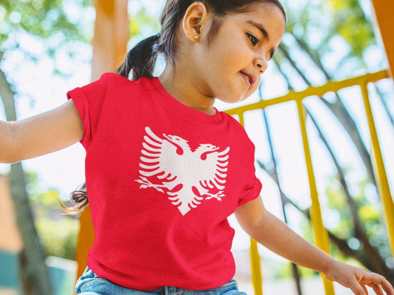Kids Albanian Eagle Red T-shirt 1