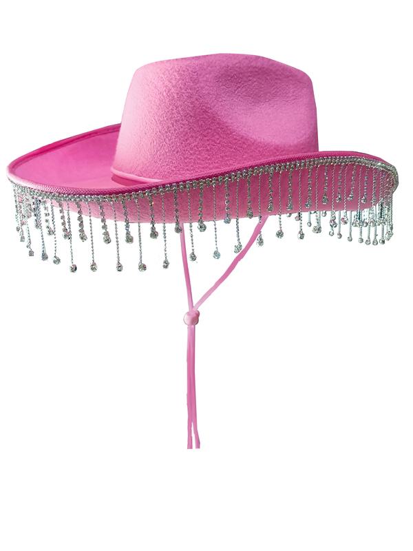 Alandra Luxury Cowboy Hat With Diamante Droplets - Stetson Shape - Black, Pink, White - Perfect for Hen Parties and Music Festivals 4