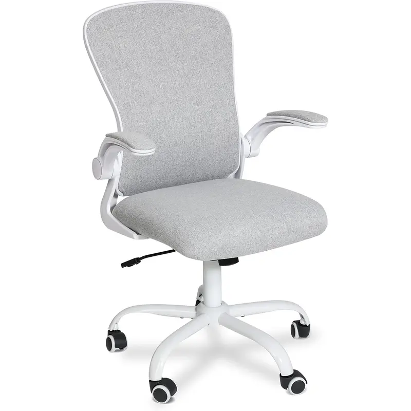 NEW Office Chair, Flip-up Armrest Ergonomic Desk Chair Computer Task Chair Mesh with Armrests lumbar support Mid-Back for Home Office Conference Study Room, Deep Grey 8