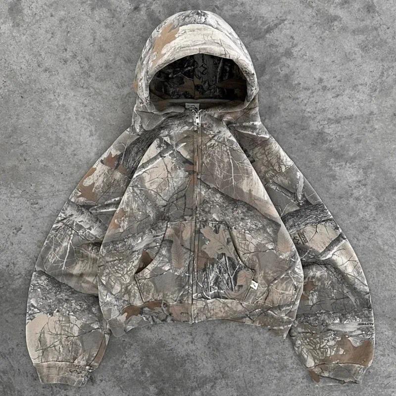 Product Introduction of New Y2k Streetwear Hoodie Retro Camouflage Oversized Loose Hoodie for Mens and Womens Harajuku Punk Rock Fashion Pullover Hoodie Menswear Sweatshirts 4