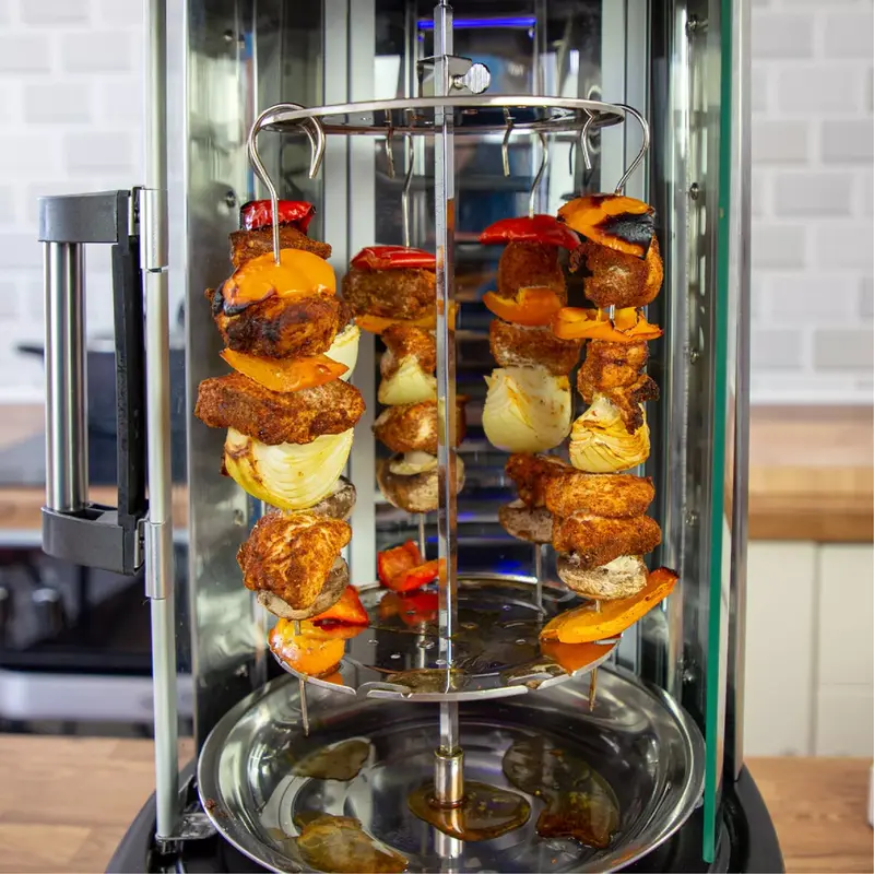 Vertical Electric Rotisserie Grill / Cooks Kebabs, Skewers & Meats, 1500W 4
