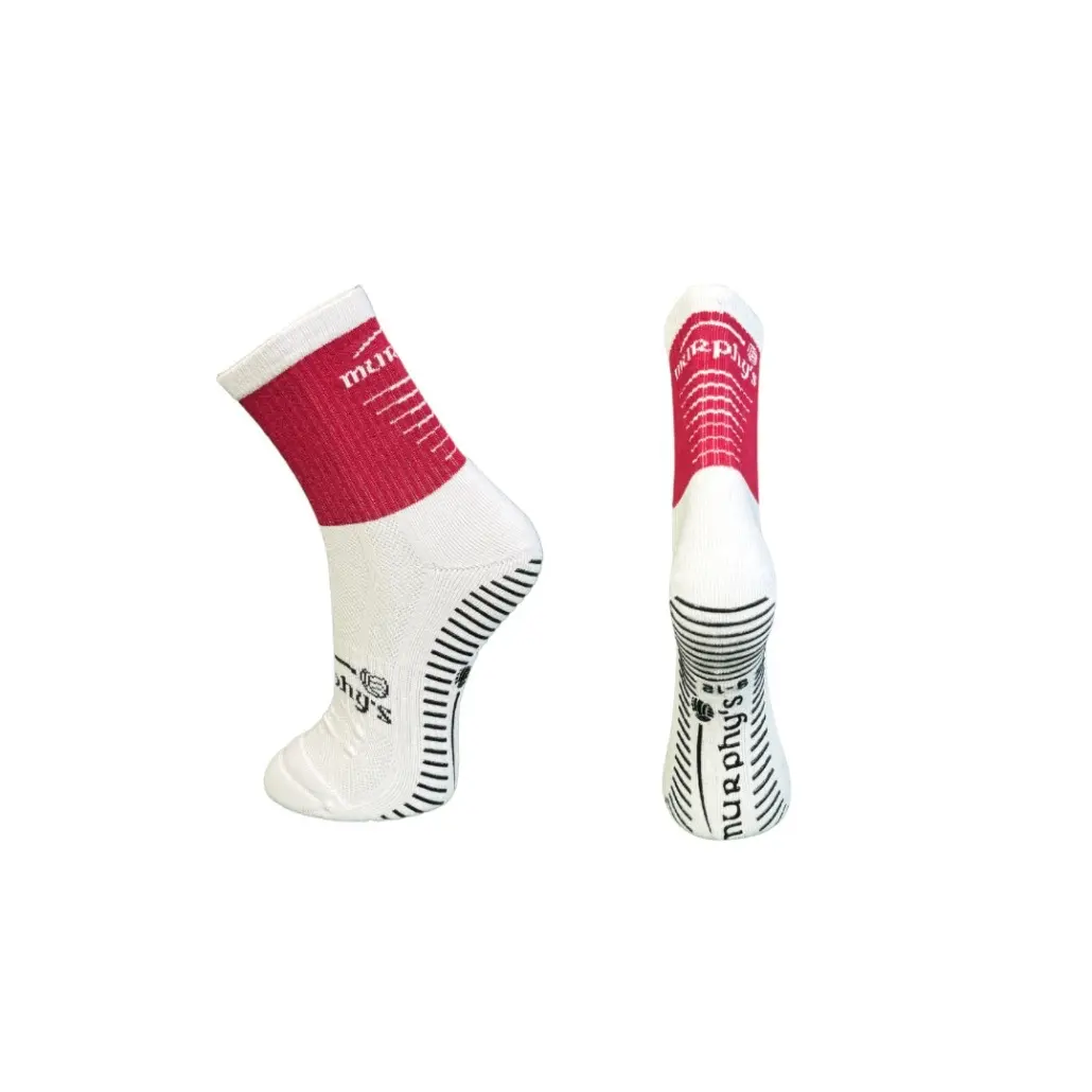 Murphy’s Pro Mid Grip Socks - Maroon & White