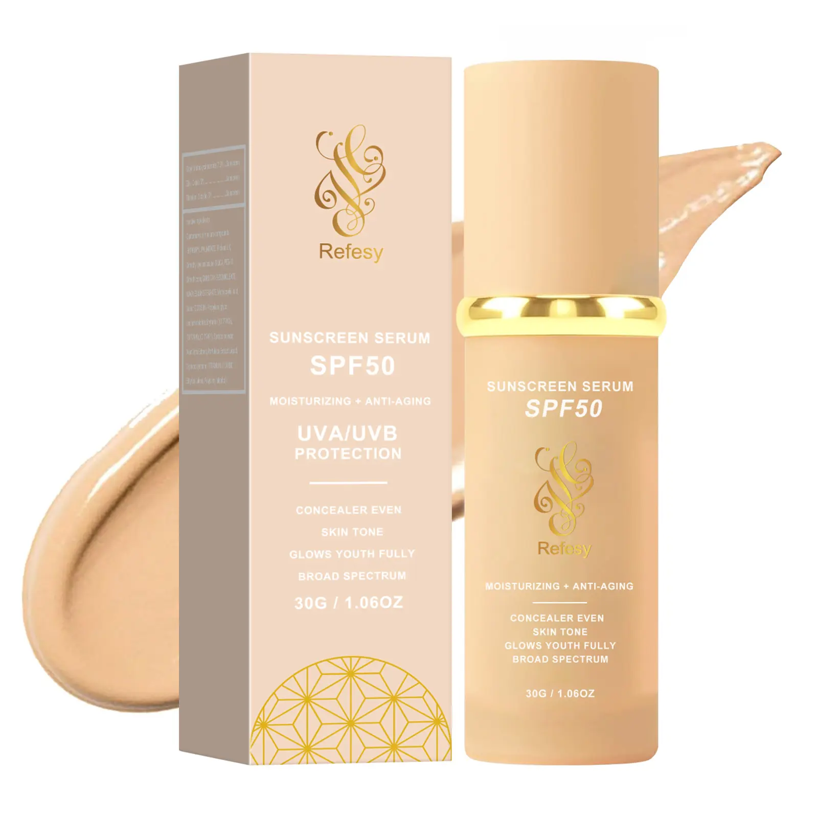 [+£5 For 2 Pcs] 4 in 1 Moisturizing Full Coverage Liquid Foundation TrueMatch Color Changing Foundation with Sunscreen Light and Medium Spectrum Makeup Primer for All Skin Types (New and old packaging will be shipped at random)