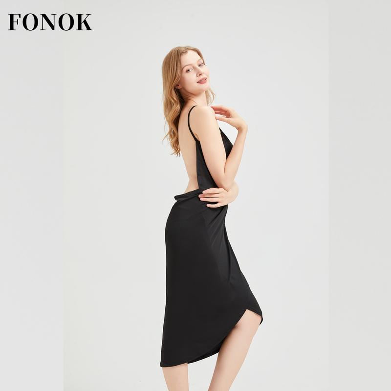 【FONOK】S--5XLFull size British women's bikini smock, swimming beach outfit, long Maxi wrapped sarong beach dress Summer,holiday,Irregular,Multi Wear,Plus Size,Solid Breathable,Halter Midi Skirt wrap dress 4