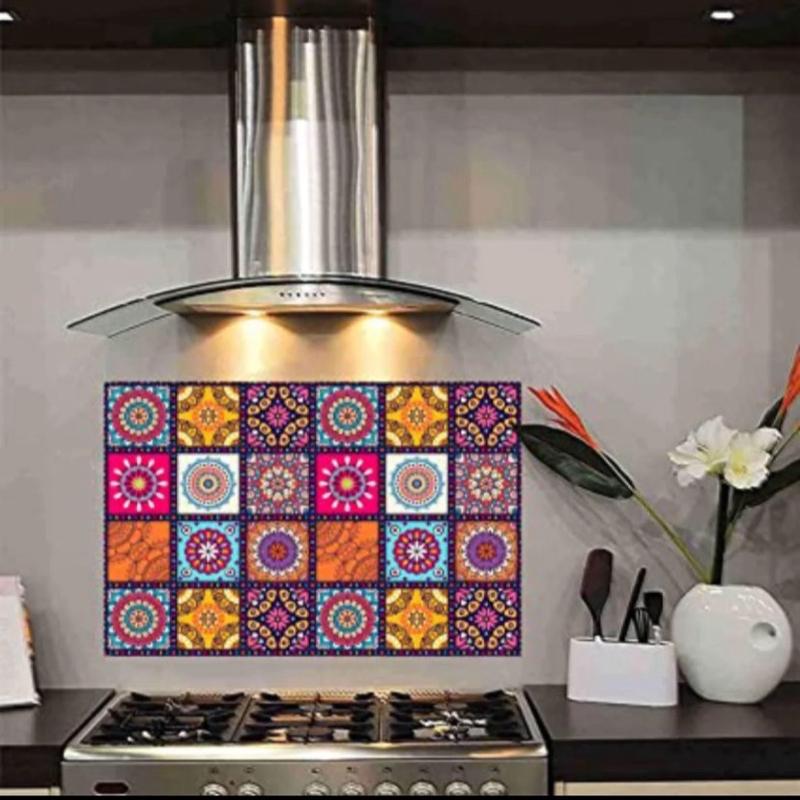 12x Self Adhesive Colourful Tile Stickers For DIY Home-Kitchen-Table-bath Decor Decorative room decor 8
