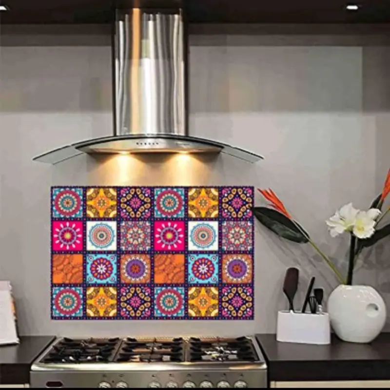 12x Self Adhesive Colourful Tile Stickers For DIY Home-Kitchen-Table-bath Decor Decorative room decor 8