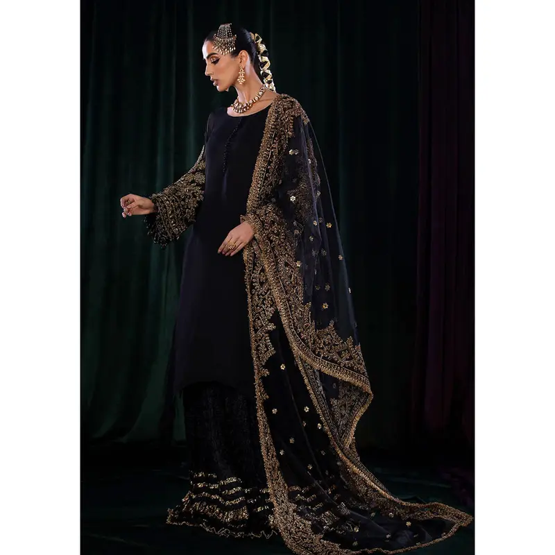 P-255- Black - Readymade - Khuda Baksh Creations 2024 1