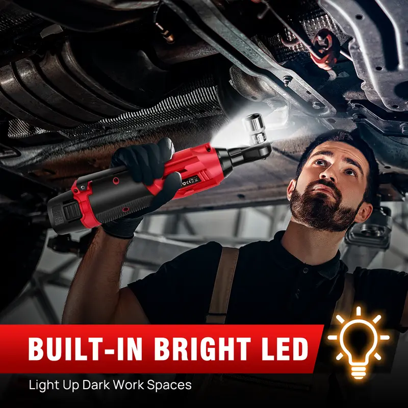 DayPlus 12V Cordless Ratchet Wrench 3/8" with 2pcs 1500mAH Batteries and Charger, 7pcs Sockets 10mm, 11mm, 12mm, 13mm, 14mm, 15mm, 17mm, 40N.m Electric Ratchet Wrench 6