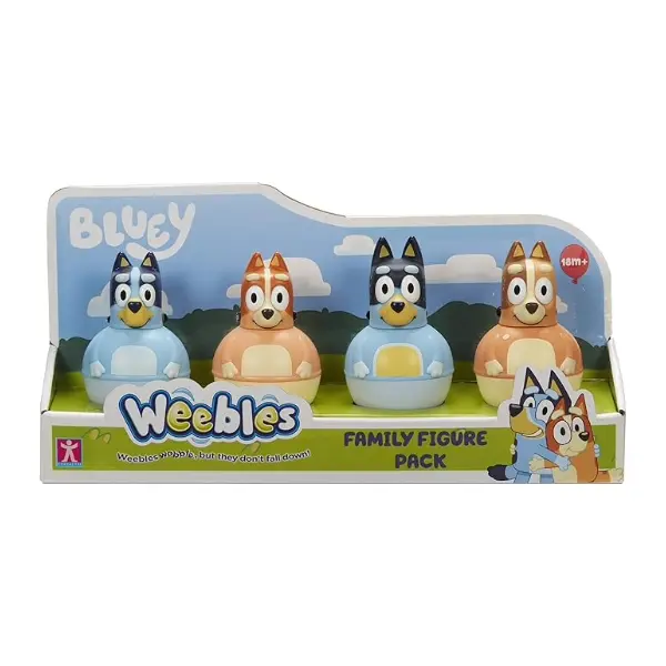 Weebles Bluey, Bingo, Bandit and Chilli Family Figure 4 Pack 18m+