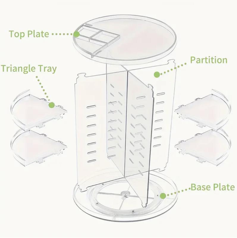 Rotating Makeup Organiser Adjustable Layers Makeup Storage Rack for Perfumes Skincare Cosmetic Storage Rack for Bathroom Bedroom Dresser Adjustable Boxes 6