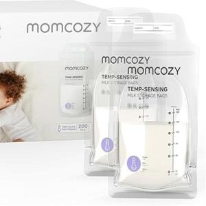 Momcozy Breastmilk Storing Bags Temp-Sensing Discoloration Milk Storing Bags For Breastfeeding Disposable Milk Storage Bag With 6oz Self Standing No-Leak Milk Freezer Storage Pouches