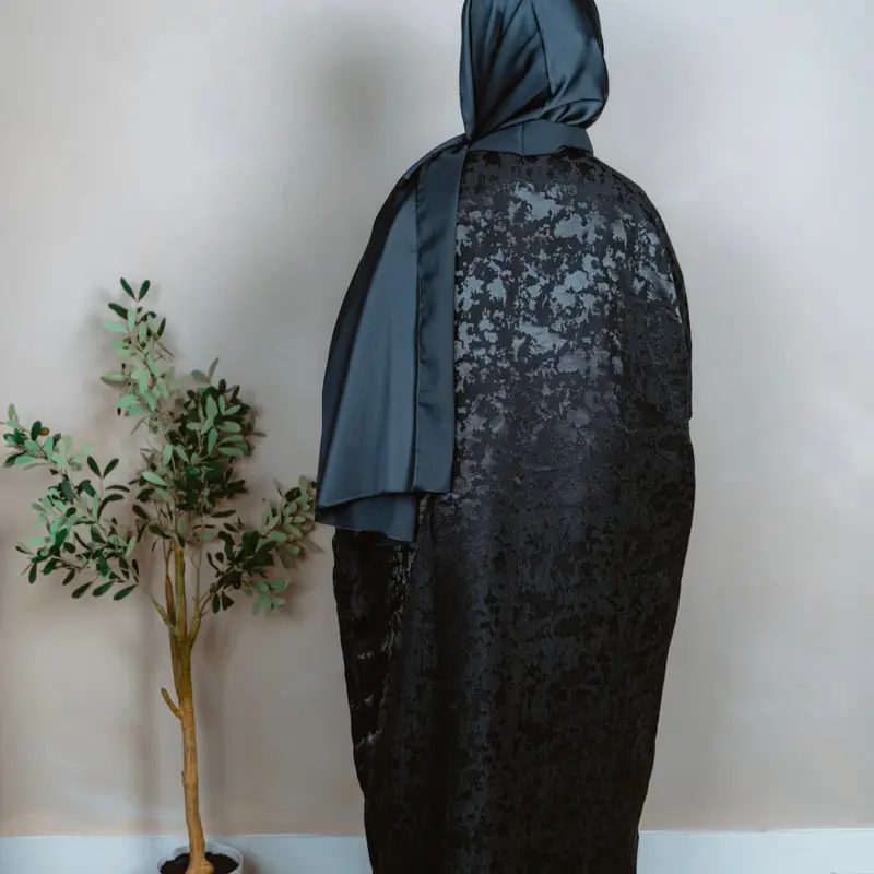 ard Black soiree abaya - Modest Open Abaya 4