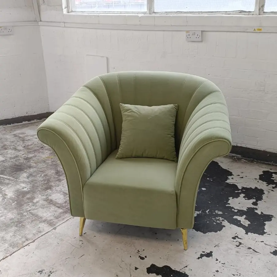 Armchair Green Velvet Settee Couch M10347 New Modern