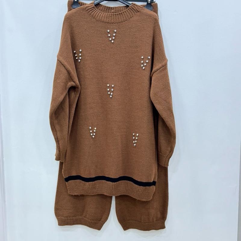 Women's Knit Co-ord with Diamanté Design - Loose Fit 2