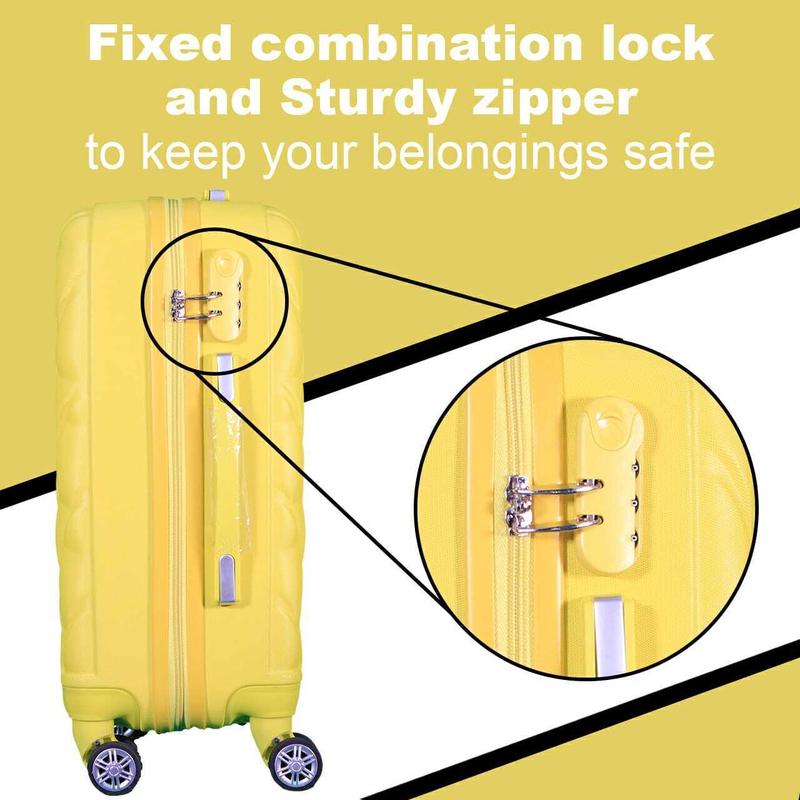 24" Medium Hard Shell Lightweight Suitcase Luggage ABS Trolley 4 Spinner Wheel 4