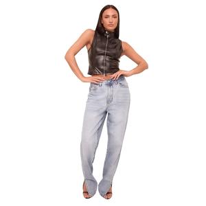Tashi Straight Leg Side Split Hem Jeans