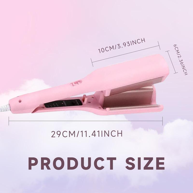 【Local Seller】French Wave Curling Iron, Egg-Roll Hairstyle Water Ripple V-Shaped, 4 Gears Temperature Fast Heating Ceramic Barrel, 32mm Mermaid Wave Wand for Long or Short Hair 6