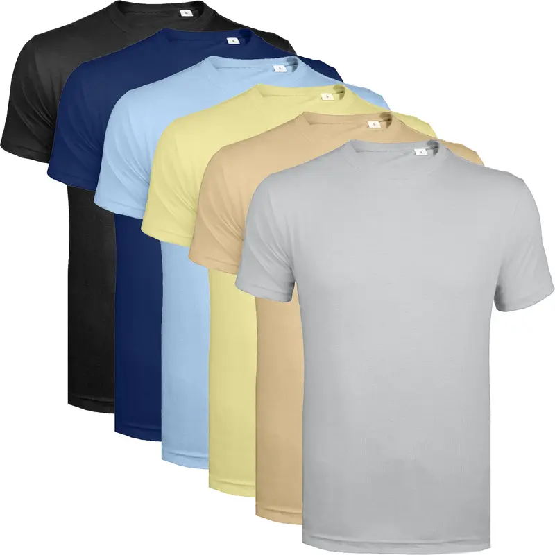 6 Pack Mens T-Shirt Short Sleeve Shirt Crew Neck Plain Assorted 100% Cotton Top Menswear Set oversized  shirt  women 7