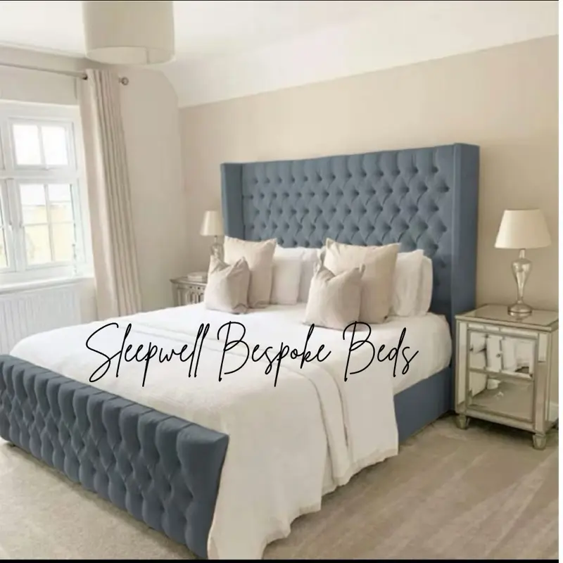 Wingback Chesterfield Bed Frame with Ottoman Storage - Available in Many Colors and Sizes 1