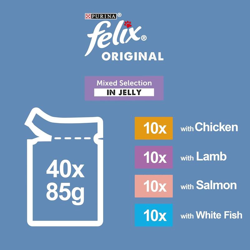 FELIX Original Mixed Selection in Jelly Wet Cat Food 40x85g 1