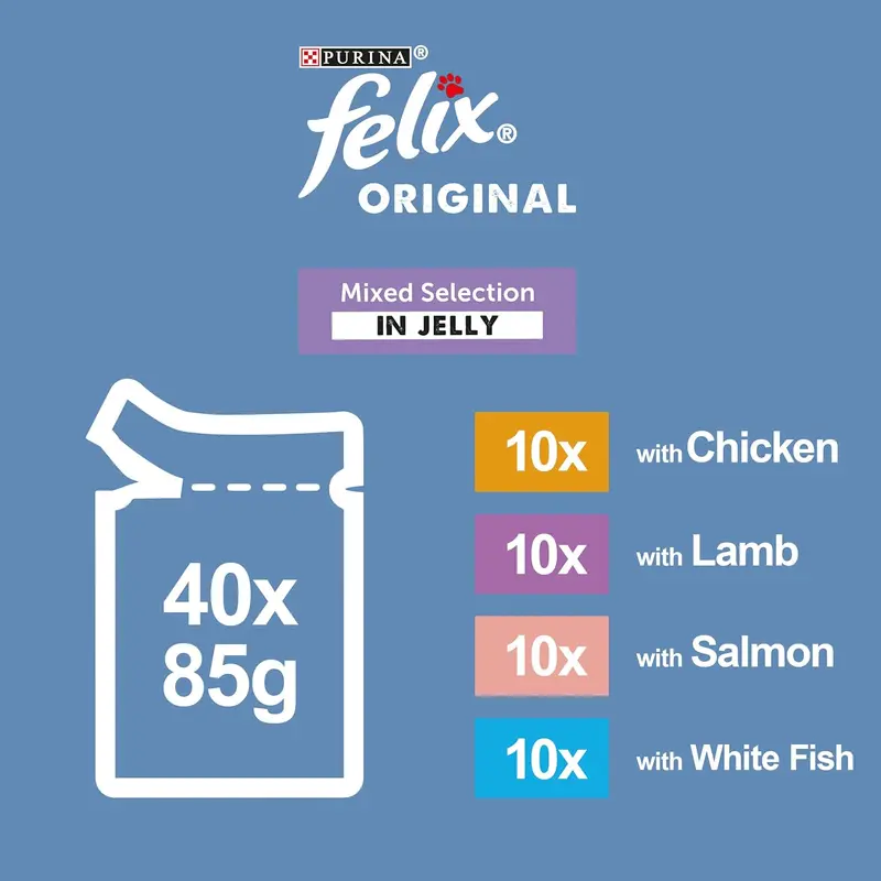 FELIX Original Mixed Selection in Jelly Wet Cat Food 40x85g 1