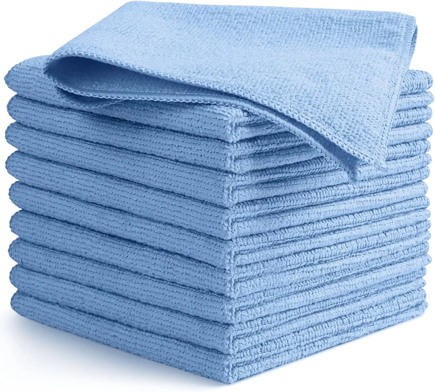 Microfibre Cloth 10 Pack,Lint Free Reusable Cleaning Cloths,Highly Absorbent Streak Free Washable Cleaning Towels Rags Dish Cloth for House, Kitchen, Car, Motorbike, Windows 30 X 30 CM,Blue Household Industrial Microfiber