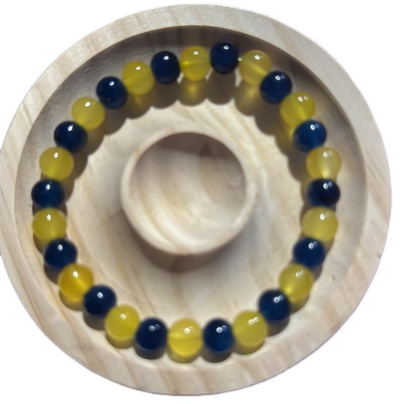 Yellow and Dark Blue Bracelet - Perfect for Any Occasion - Top, Shirts 0