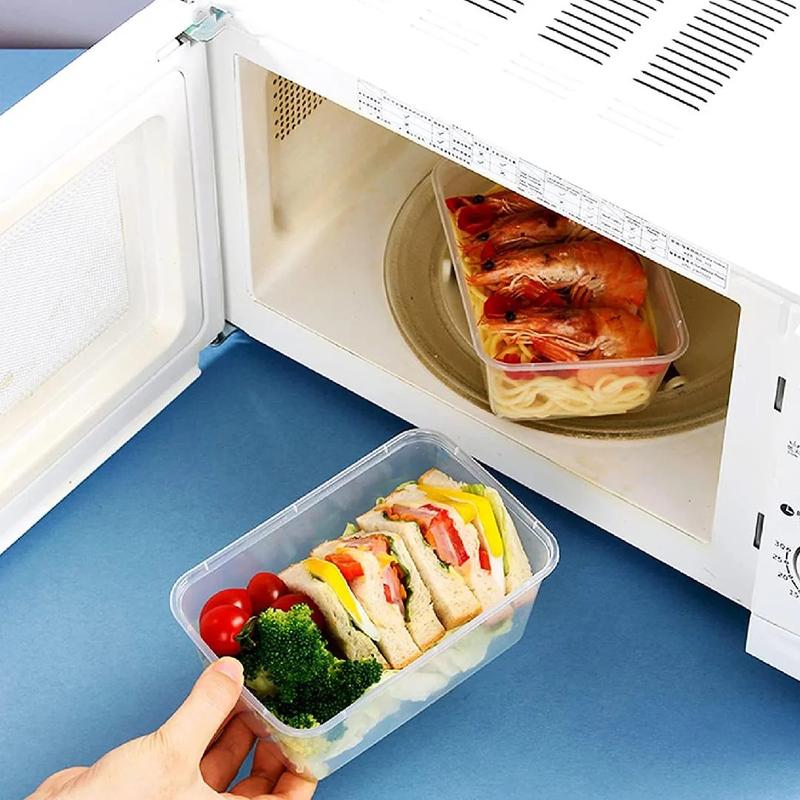 10 X 500ml Plastic Storage Food Soup Containers- Clear Disposable Heavy Duty Airtight Food Storage Boxes Kitchen Set Utensils 1