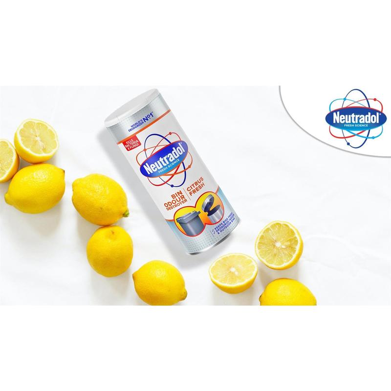 Neutradol Dust Bin Freshener Odour Destroyer Powder Citrus Fresh Fragrance 350g 2