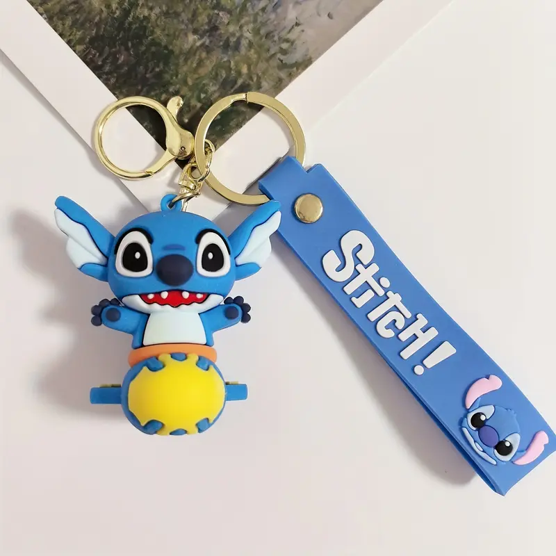 Stitch PVC Keychain Set - Non-Braided, Durable Cartoon Character Key Rings, Cute Backpack Charms, Ideal for Christmas & Halloween Gift Ideas - Pack of Multiple Designs 8