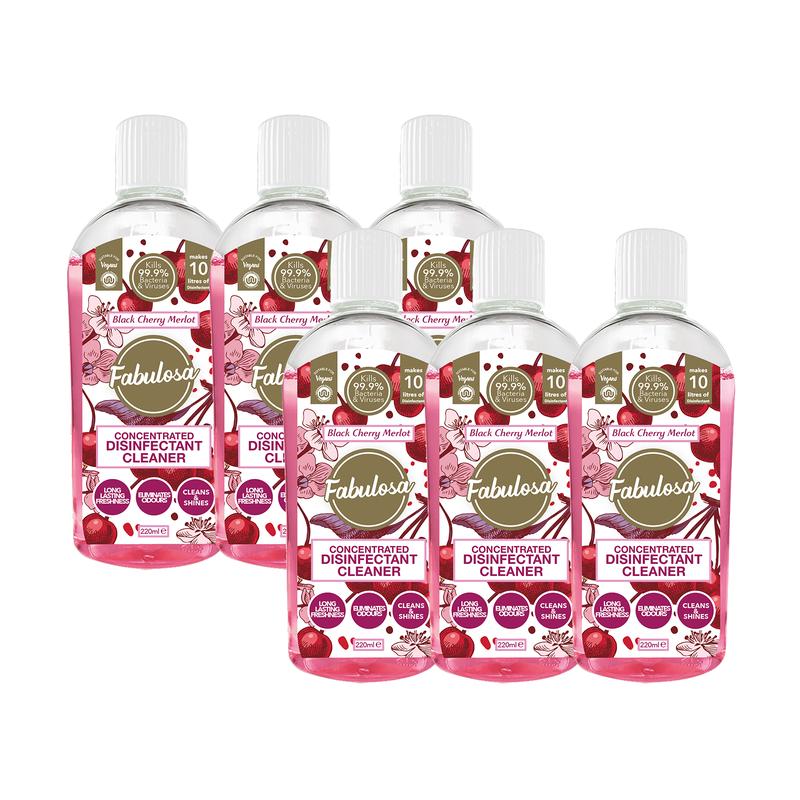 Fabulosa Multi-Purpose Concentrated Antibacterial Disinfectant Black Cherry Merlot 220ml 6 Pack 0