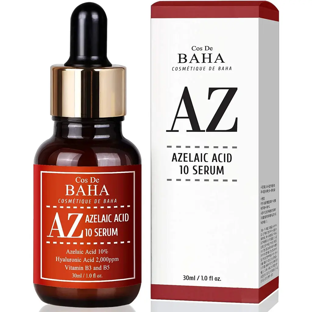 Cos De Baha Azelaic Acid 10% Facial Serum With Niacinamide For Rosacea Skin And Cystic Acne Scars