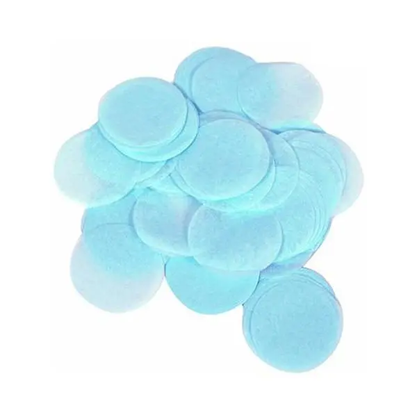 Light Blue Round Flame Retardant Tissue Paper Confetti 25mm 14g 0