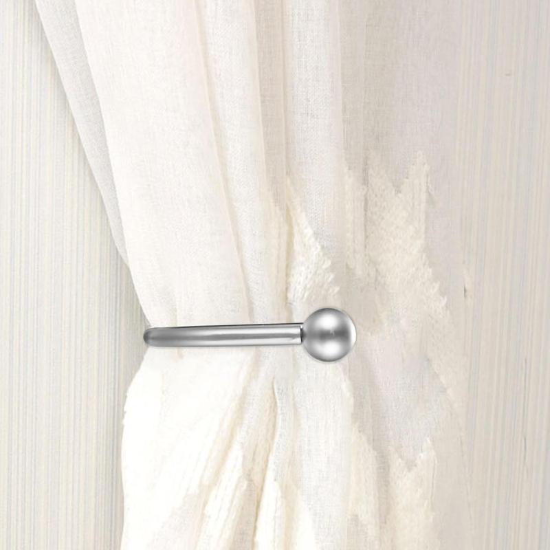 Metal Curtain Holdbacks for Fixed or Hanging Curtains - 2 Pcs Drapery Tie Backs, Wall Mounted Window Curtain Holder Hooks 6