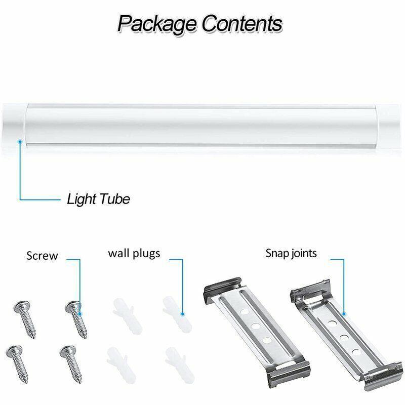4FT LED Ceiling Lamp Office Strip Lights Shop Garage Batten Tube Light 4000K 4