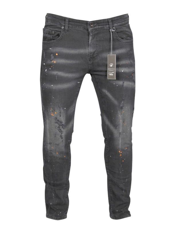 New Georgio Peviani Jeans Patchwork Paint Splatter Distressed Ripped Denim Jeans 5