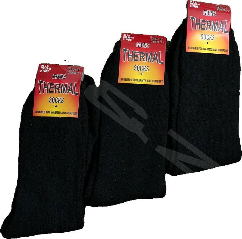 Ultimate 6 Pairs Mens Black Thermal Socks, Thick Warm Work Boot Socks Size 6-11 winter 1
