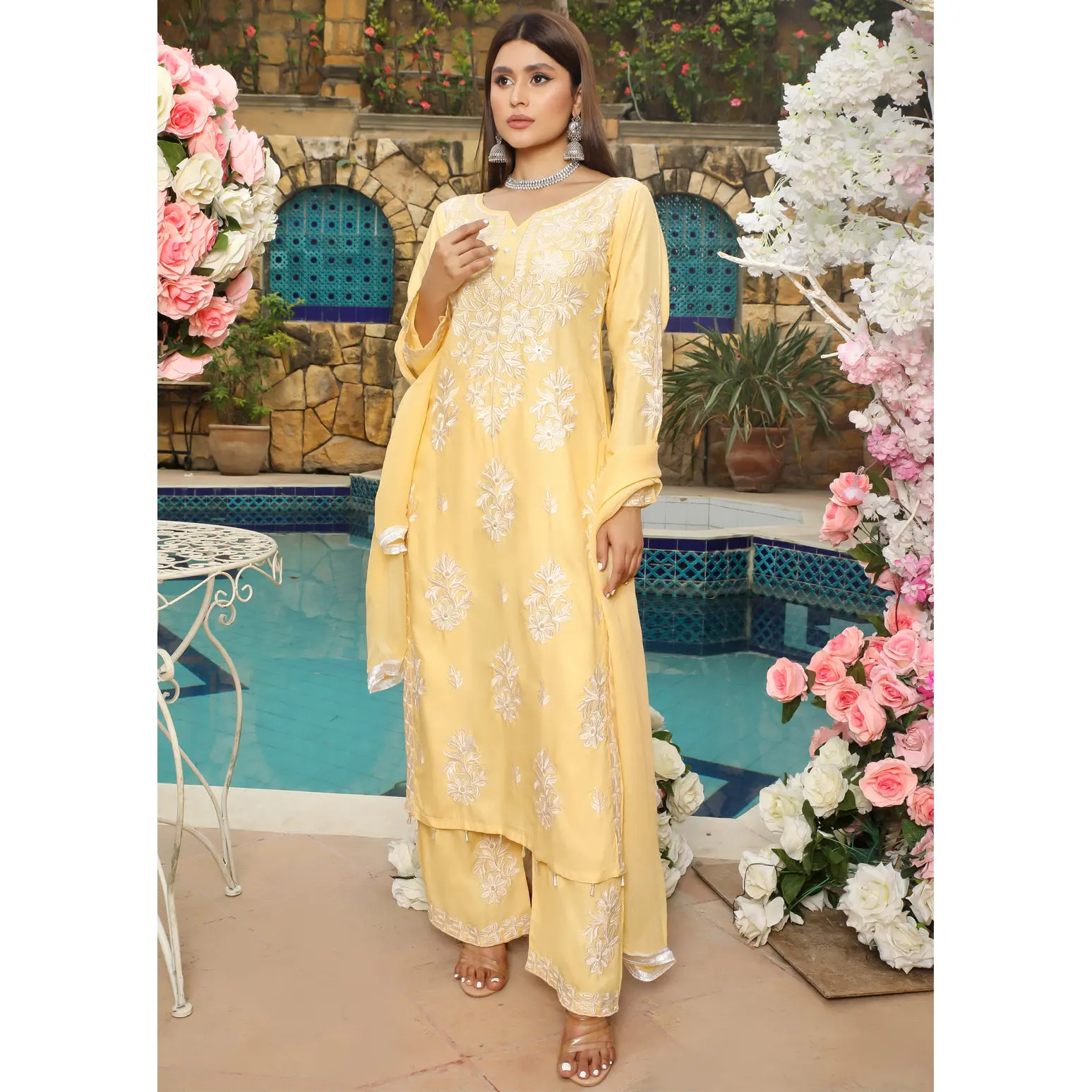 HK200 Laraiba Readymade Yellow Mummy n Me Linen Suit