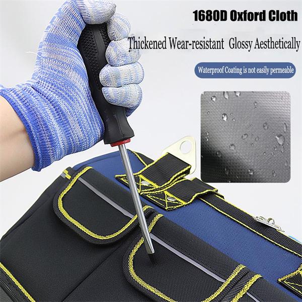 13/19 Inch Multifunctional Tool Bag, Portable Large Capacity Tool Storage Bag, Wear Resistant Thickened Canvas Tools Bag for Electrician, Hand Tools Storage Bag for Home & Office 3