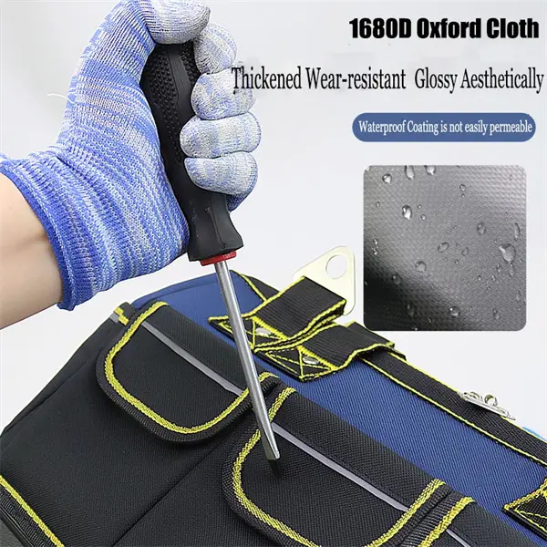 13/19 Inch Multifunctional Tool Bag, Portable Large Capacity Tool Storage Bag, Wear Resistant Thickened Canvas Tools Bag for Electrician, Hand Tools Storage Bag for Home & Office 3