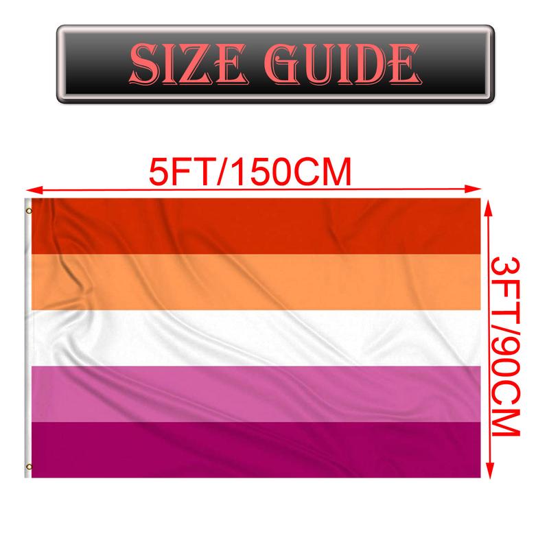 iPEAK Lesbian Flag - LGBTQ+ Pride Flag for Parties, Festivals, and Celebrations - Large 3x5 Feet Flag - 90x150 cm - Banners Sunset Lesbian Pride Flags Lightweight 1
