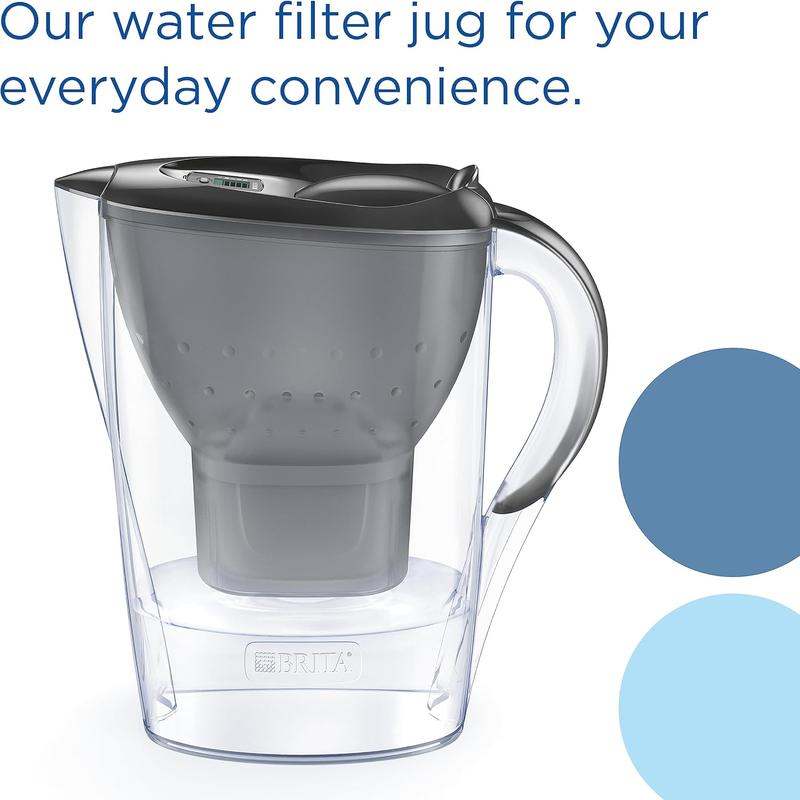 BRITA Marella Water Filter Jug Graphite (2.4L) Starter Pack incl. 3x MAXTRA PRO All-in-1 cartridge - fridge-fitting jug with digital LTI and Flip-Lid - now in sustainable Smart Box packaging 2