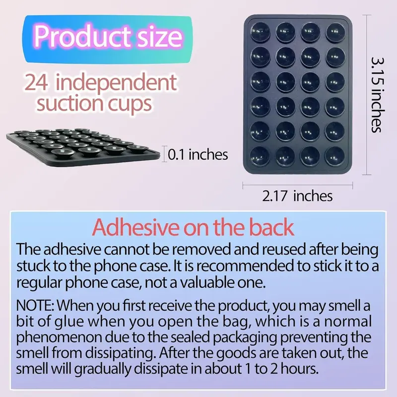 2Pack Silicone Suction Phone Case Mount, Silicon Adhesive Phone Stand Sticky for Cell Phone, Hands-FreePhone Accessories Holder for Selfiesand Videos, White & Baby Pink 3