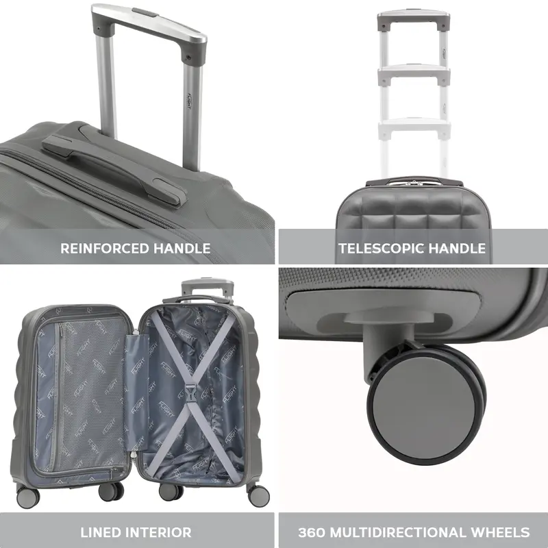 Flight Knight Hard Shell  Bubble Design ABS Check-in Medium & Large & Carry On Suitcases - Charcoal 3