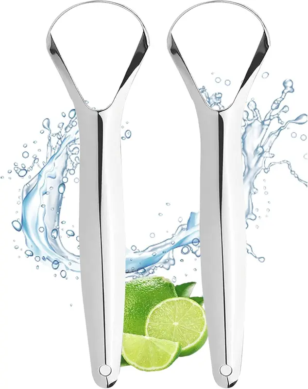 Tongue Scraper, Tongue Scraper Metal Brush, Stainless Steel Tongue Scraper Dental Care Tongue Cleaner, Gentle On Tongue, Mouth Fresher, Oral Care Kits, Portable Tongue Cleaners, Banishes Bad Breath, Oral Hygiener, Tongue Cleaning Tools,  Gift Ideas 2025 1