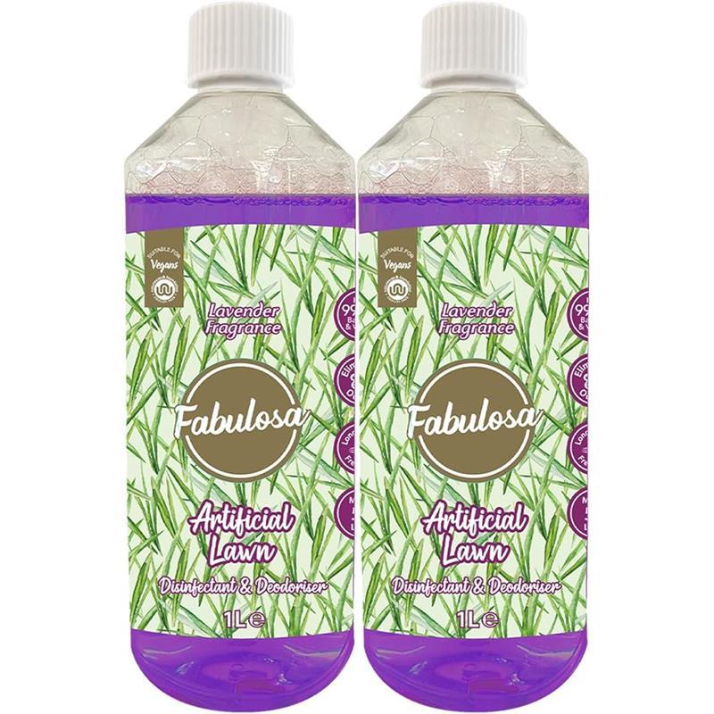 4 in 1 Disinfectant and Deodoriser, Pet & Dog Friendly Artificial Lawn & Grass Cleaner, Urine Cleaner and Moss Growth Killer, Makes 100L, 1L, 2 Pack, Lavender 5