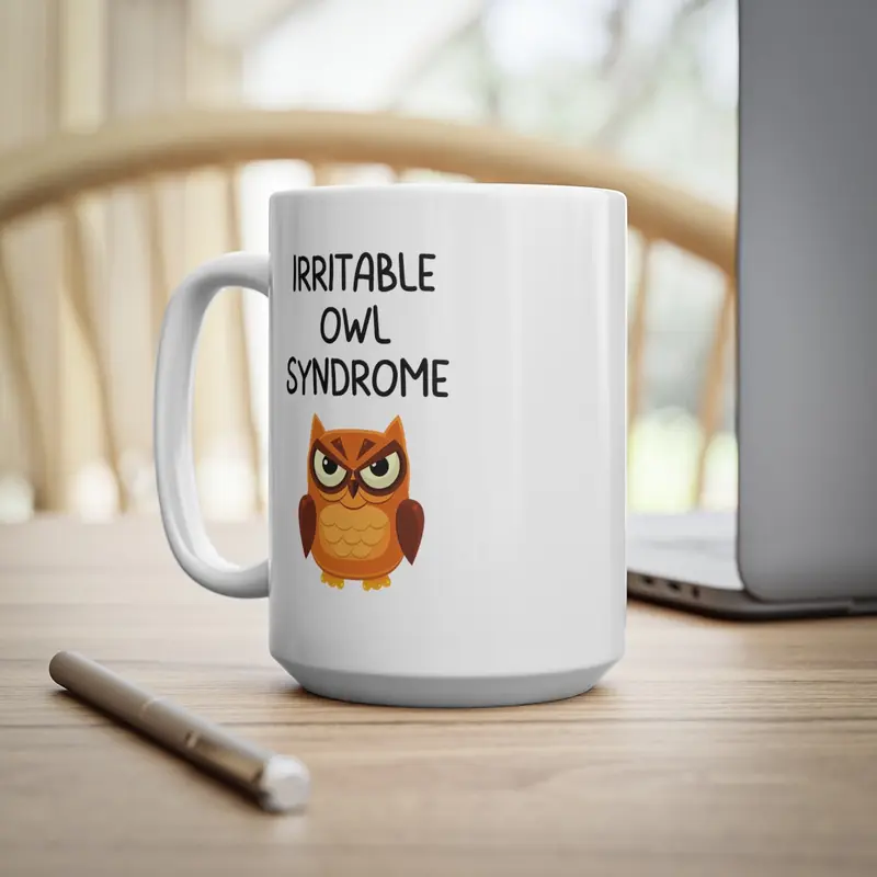 Irritable Owl Syndrome Mug, Coffee Cup, 11oz, 15oz 2