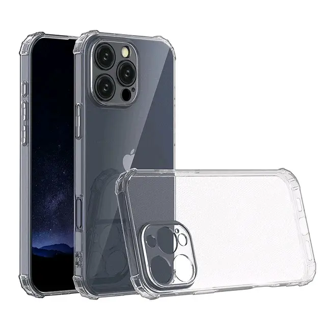Shockproof Transparent Full Cover Phone Case (1 Count), Decorative Phone Protector Cover, Phone Accessory Compatible With iPhone 15 , 15 pro and 15 pro max Accessories Protection Silicon Silicone Durable Protective Cellphone Casing Smartphone 3