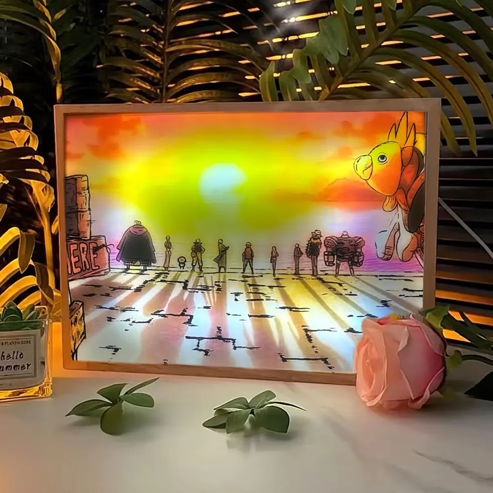 Spring Sale One piece LED drawing for desks and walls Design 2 Luffy Anime gift set star projector nightlight
